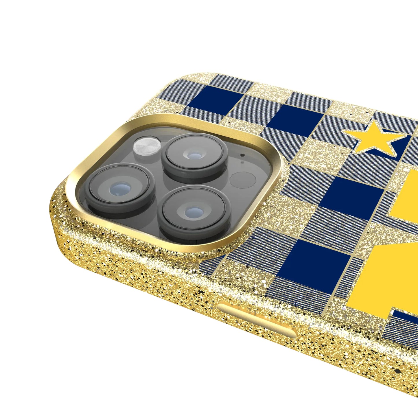 United State Naval Academy Midshipmen Plaid Bling Phone Case for Apple iPhone