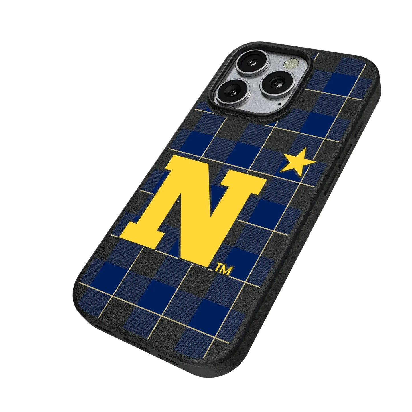 United State Naval Academy Midshipmen Plaid MagSafe Compatible Phone Case for Apple iPhone