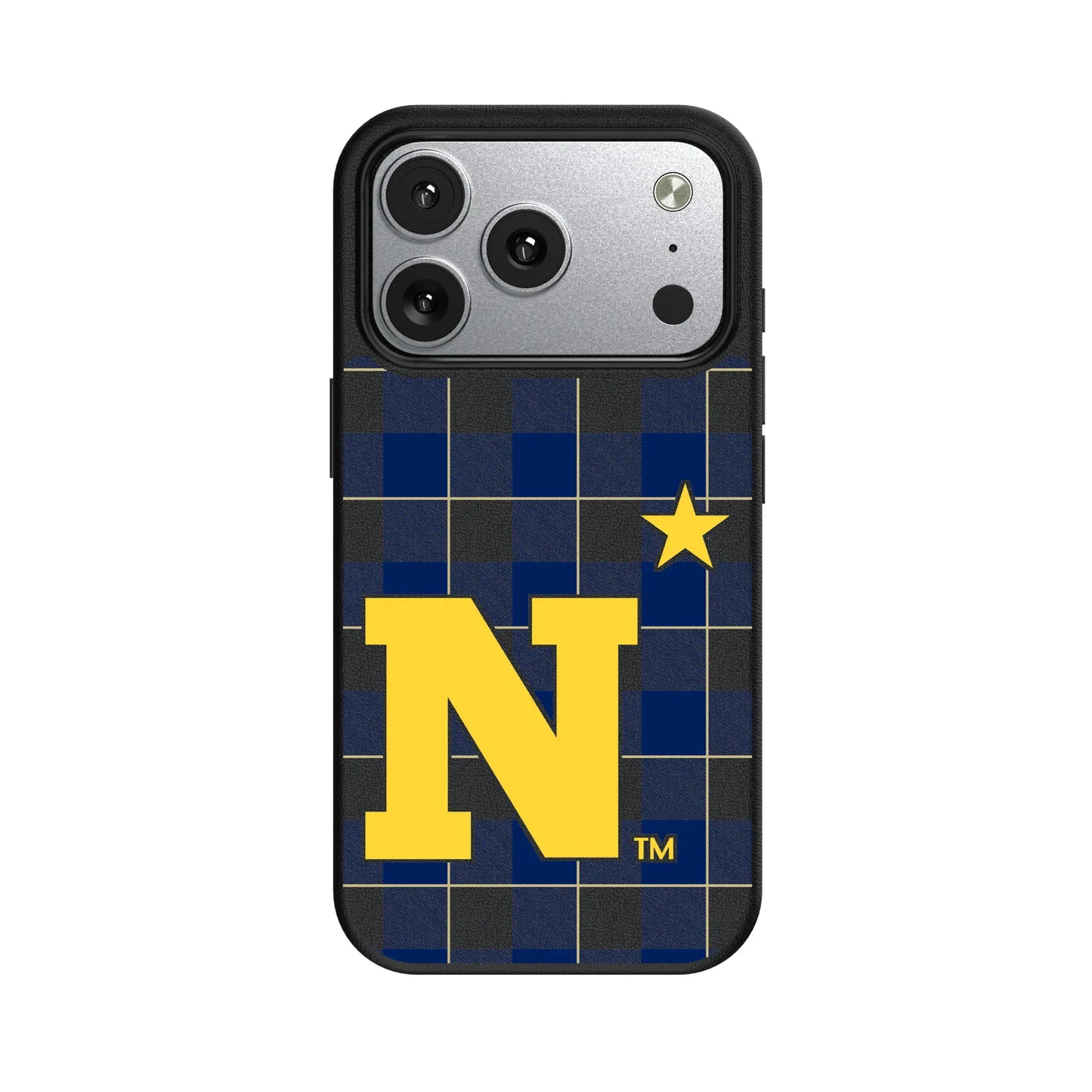 United State Naval Academy Midshipmen Plaid MagSafe Compatible Phone Case for Apple iPhone