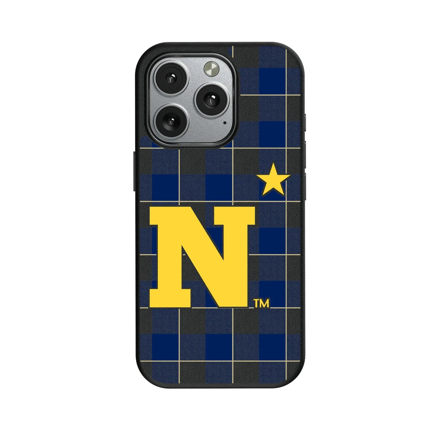 United State Naval Academy Midshipmen Plaid MagSafe Compatible Phone Case for Apple iPhone