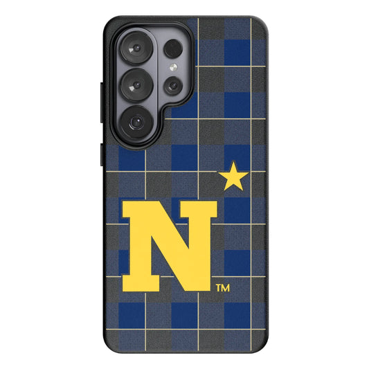 United State Naval Academy Midshipmen Plaid MagSafe Compatible Phone Case for Samsung Galaxy