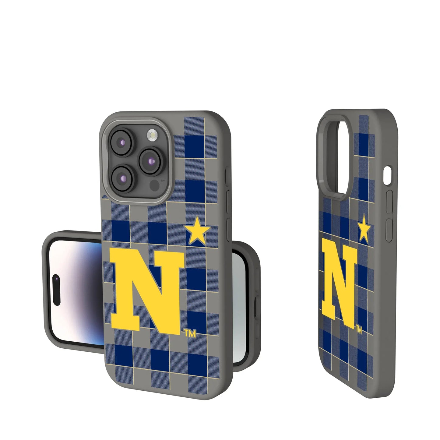 United State Naval Academy Midshipmen Plaid Soft Touch Phone Case for Apple iPhone