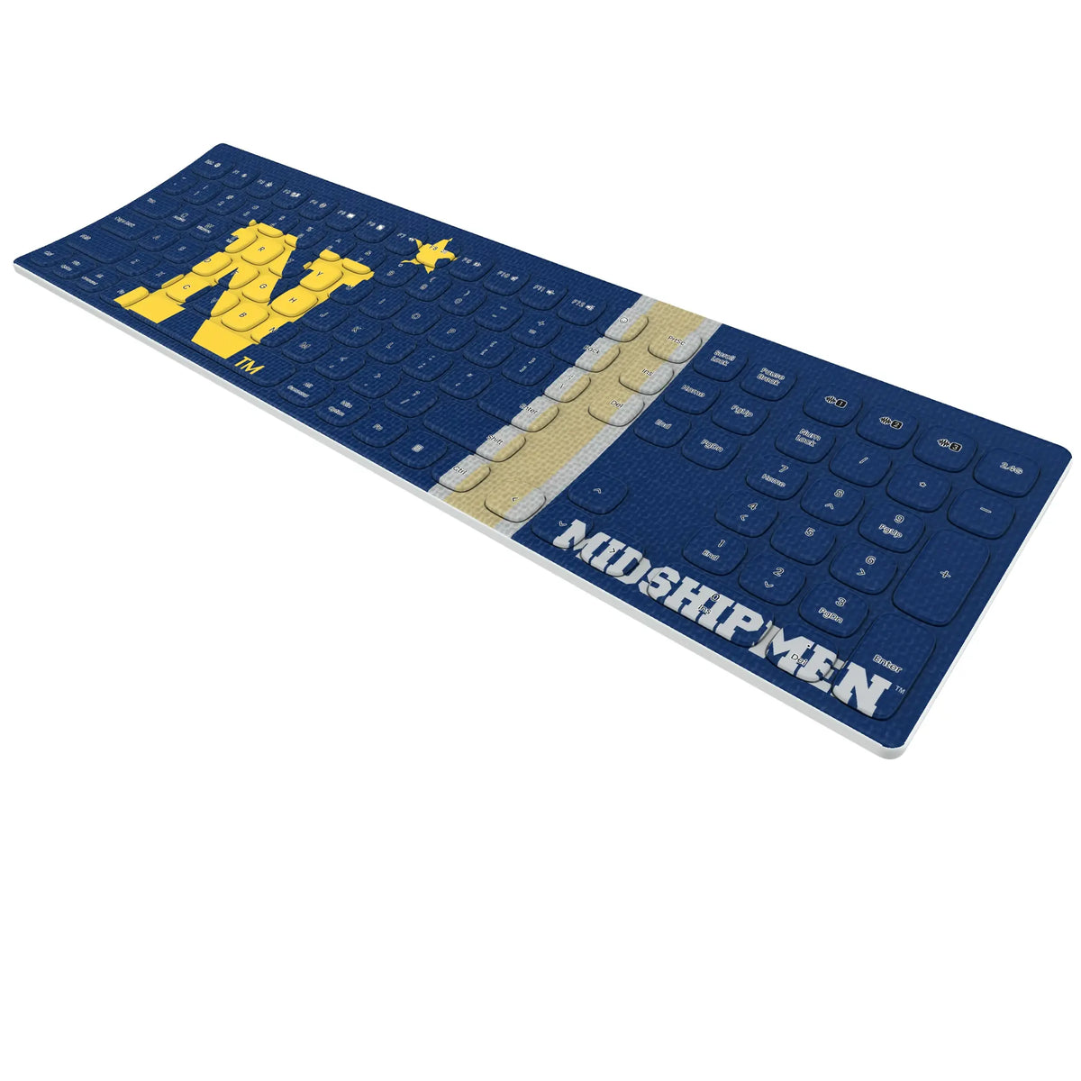United State Naval Academy Midshipmen Stripe Curved Wireless Keyboard