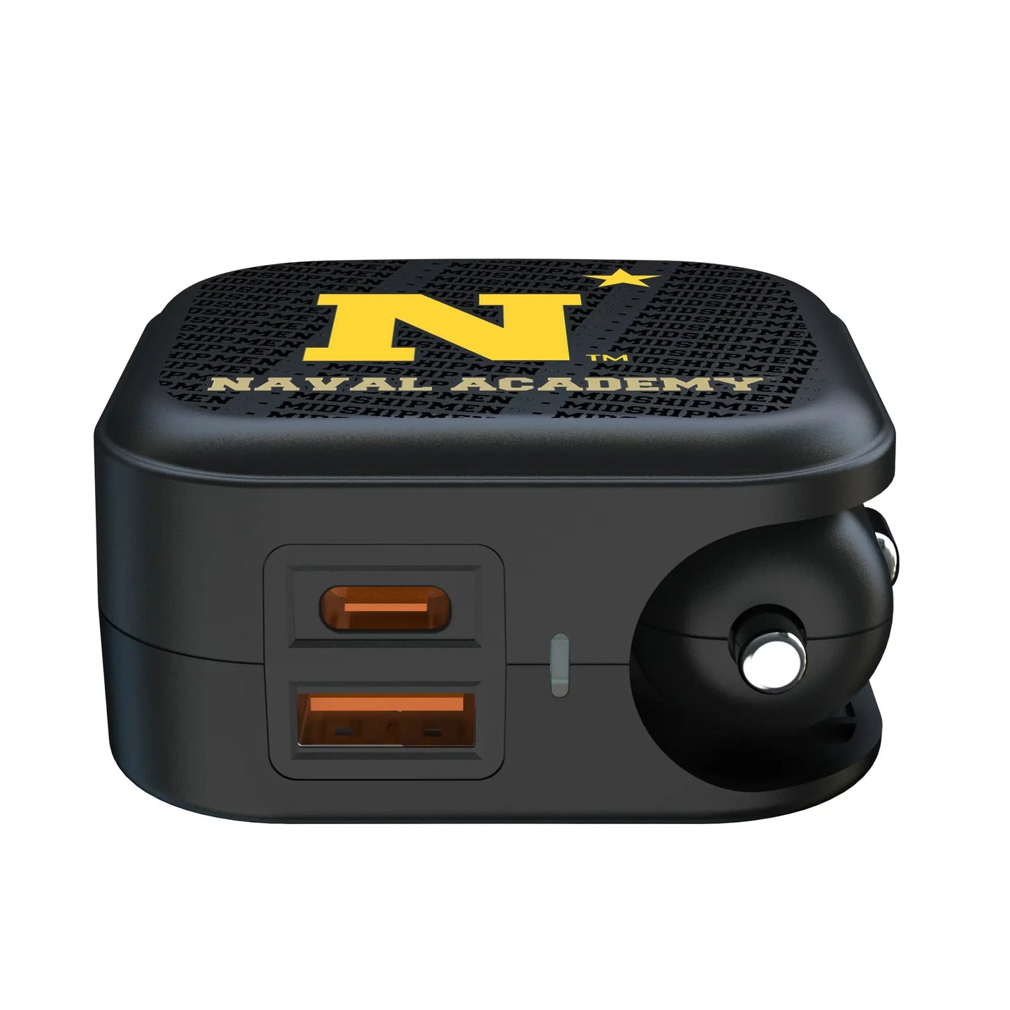United State Naval Academy Midshipmen Text Backdrop 2 in 1 USB A/C Charger
