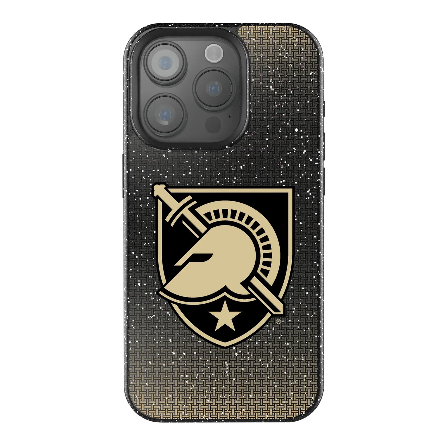 United States Military Academy Black Knights Linen Black Bling Phone Case for Apple iPhone