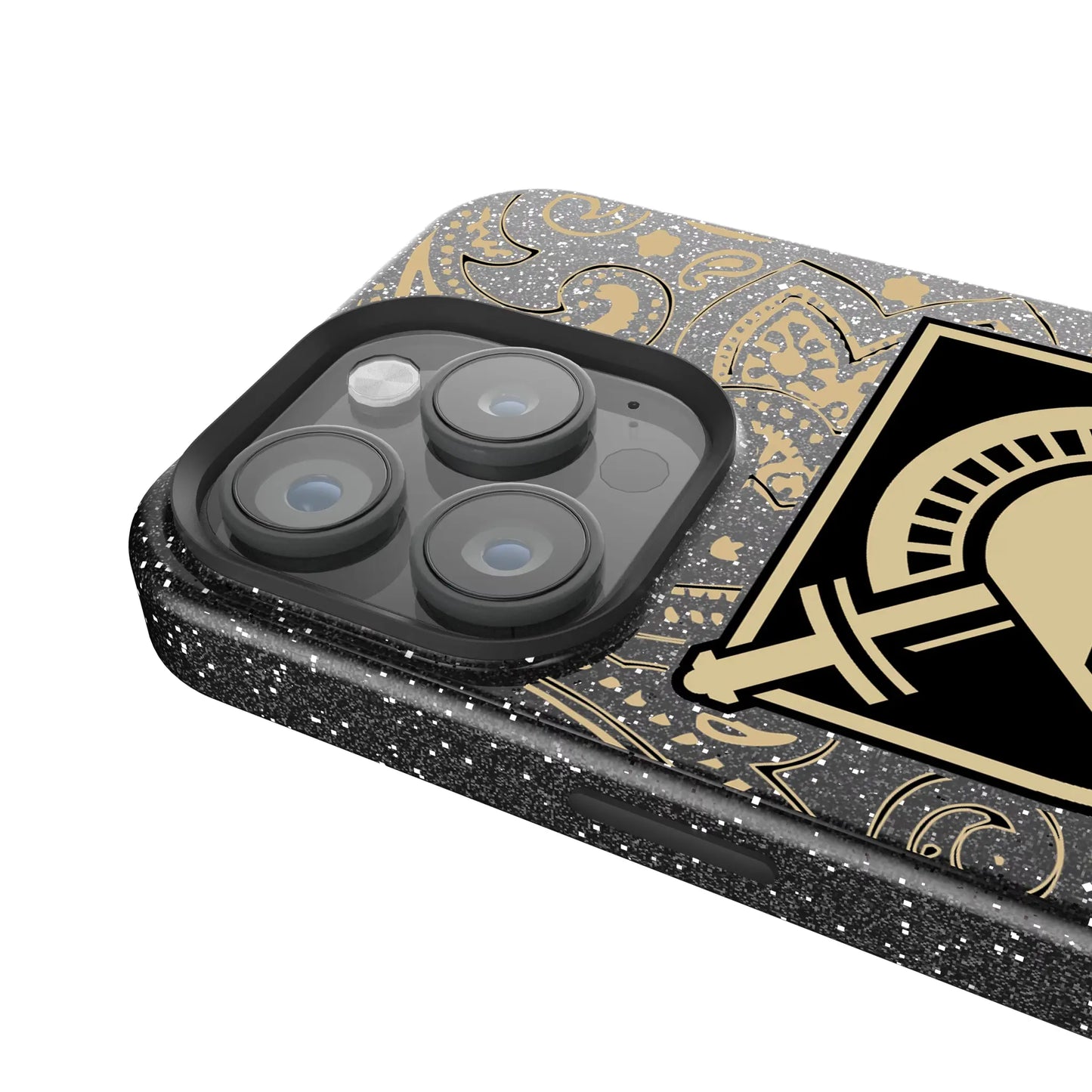 United States Military Academy Black Knights Paisley Black Bling Phone Case for Apple iPhone