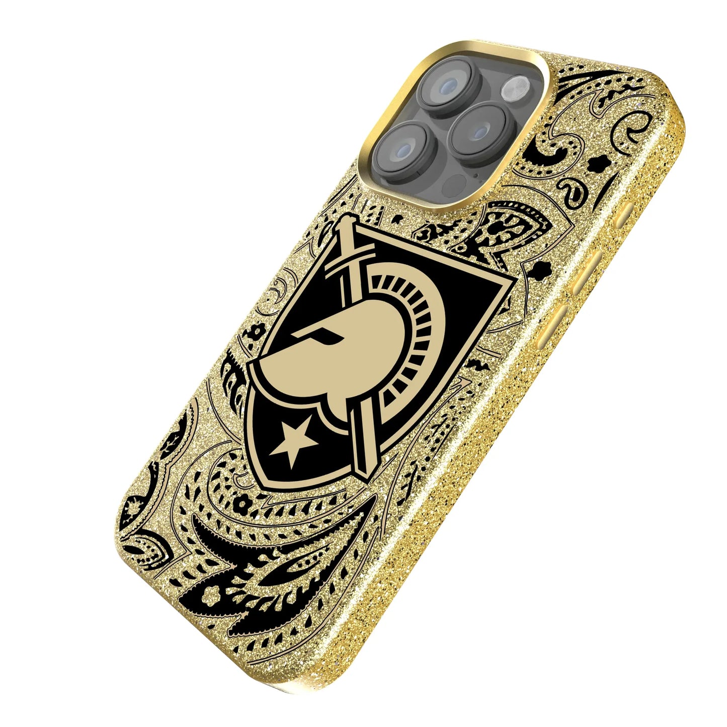 United States Military Academy Black Knights Paisley Bling Phone Case for Apple iPhone