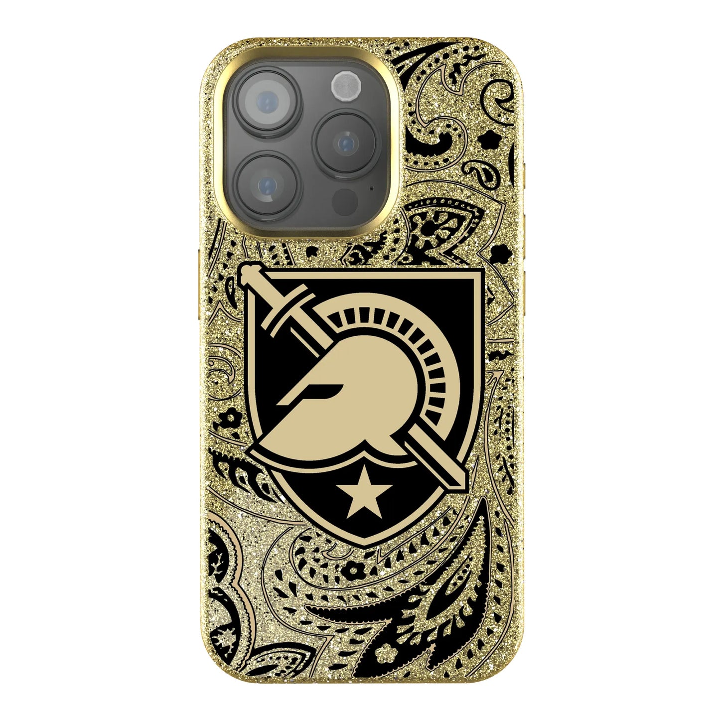 United States Military Academy Black Knights Paisley Bling Phone Case for Apple iPhone