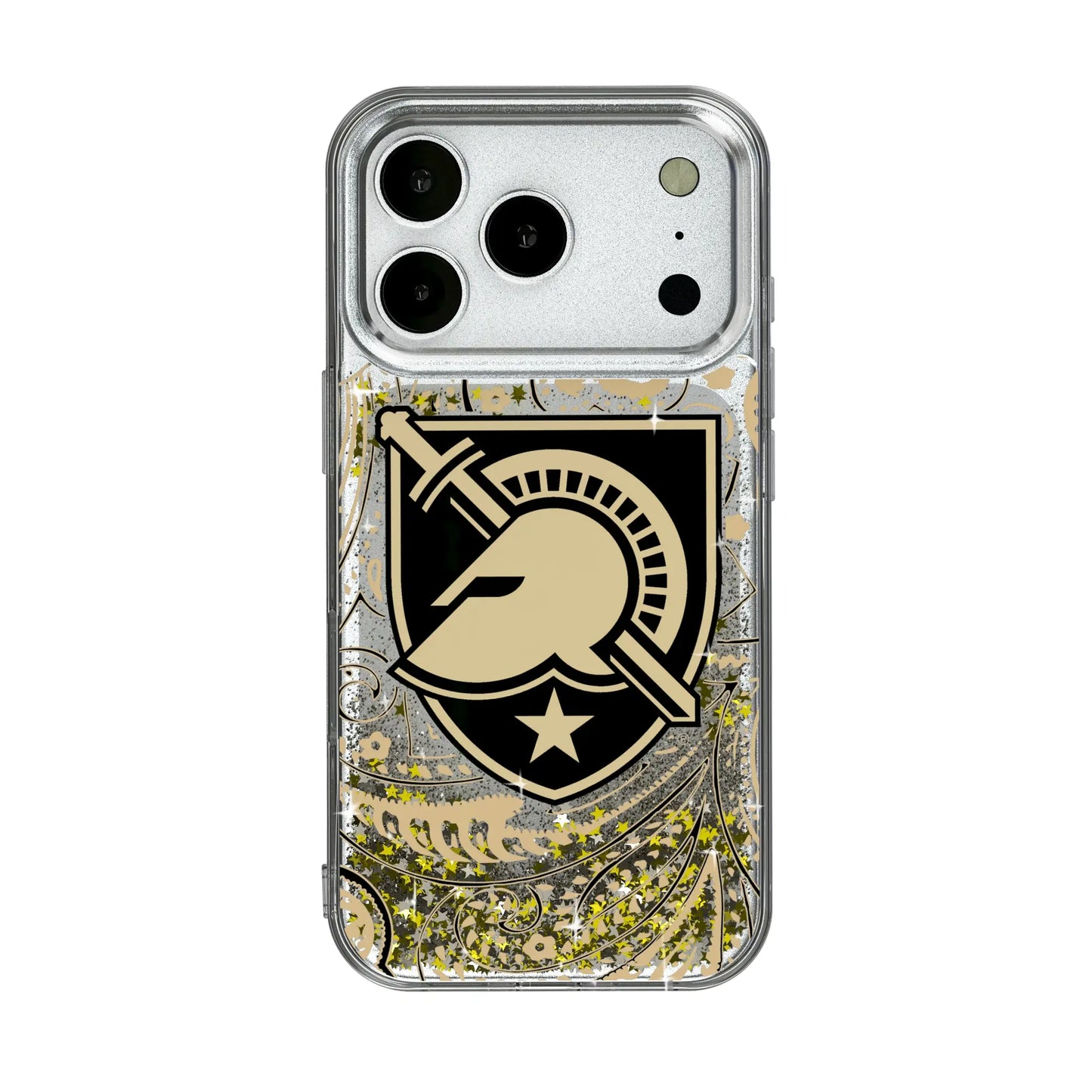 United States Military Academy Black Knights Paisley Glitter Phone Case for Apple iPhone
