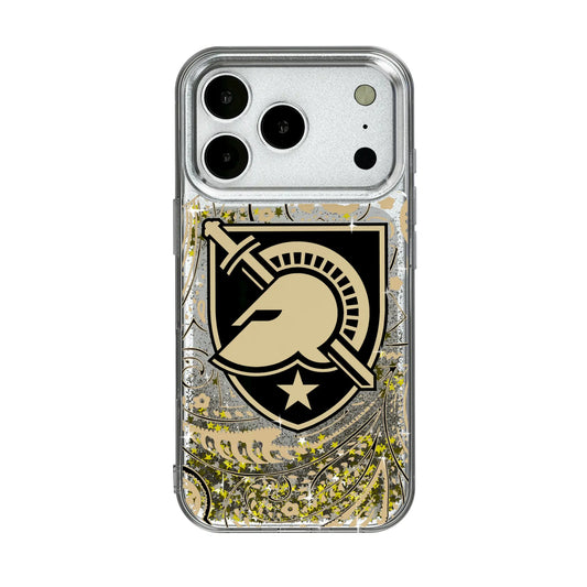 United States Military Academy Black Knights Paisley Glitter Phone Case for Apple iPhone