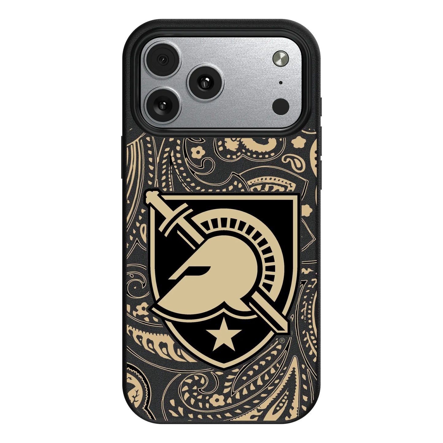 United States Military Academy Black Knights Paisley MagSafe Compatible Phone Case for Apple iPhone