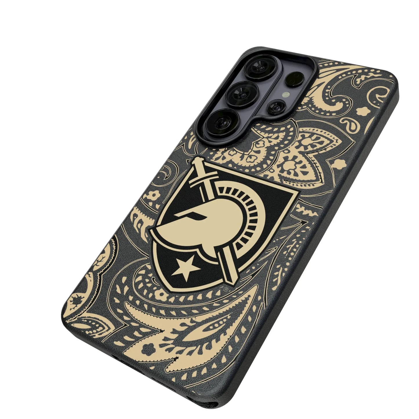 United States Military Academy Black Knights Paisley MagSafe Compatible Phone Case for Samsung Galaxy
