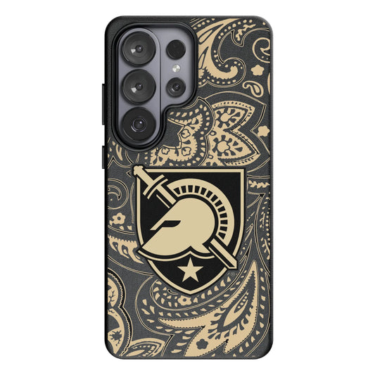 United States Military Academy Black Knights Paisley MagSafe Compatible Phone Case for Samsung Galaxy