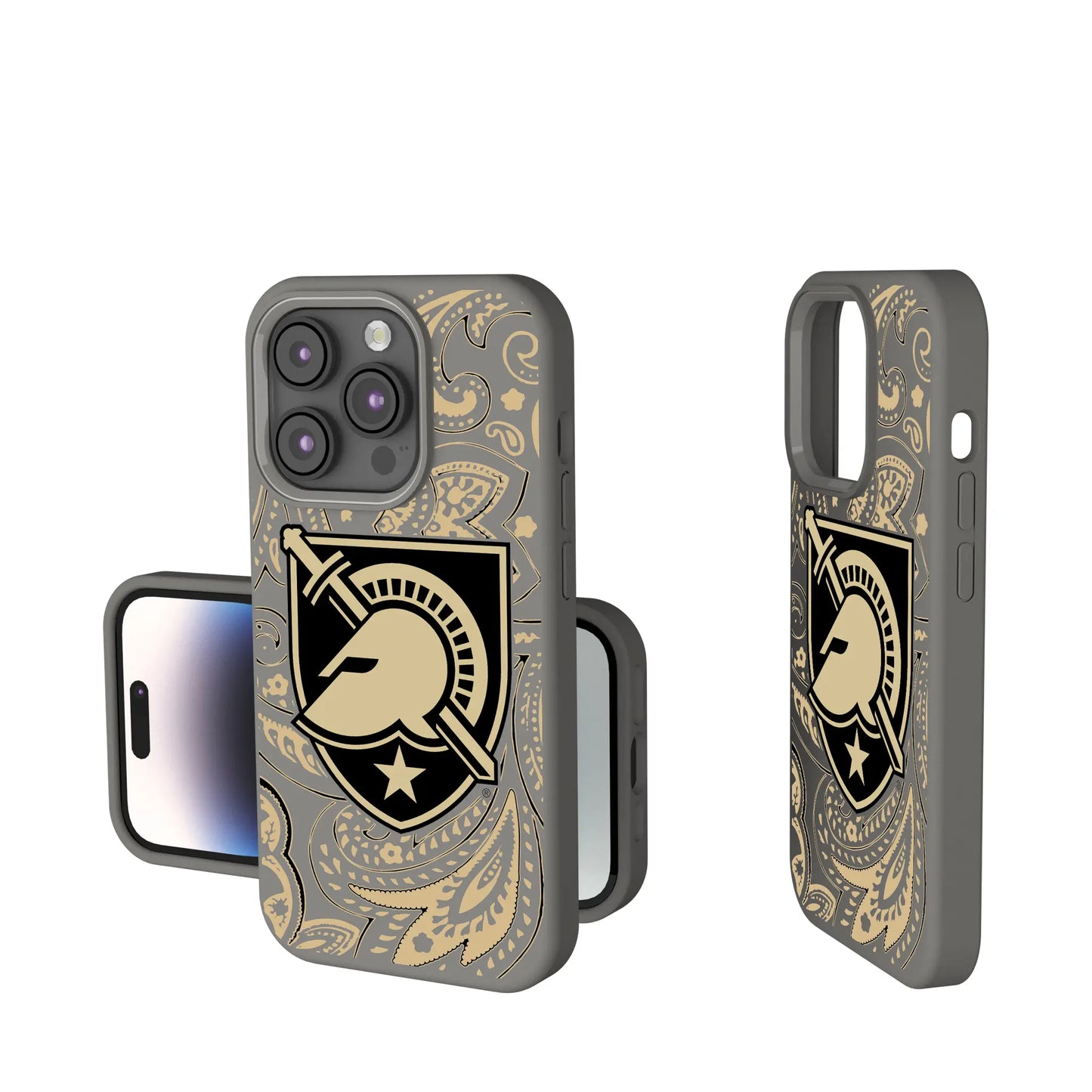 United States Military Academy Black Knights Paisley Soft Touch Phone Case for Apple iPhone