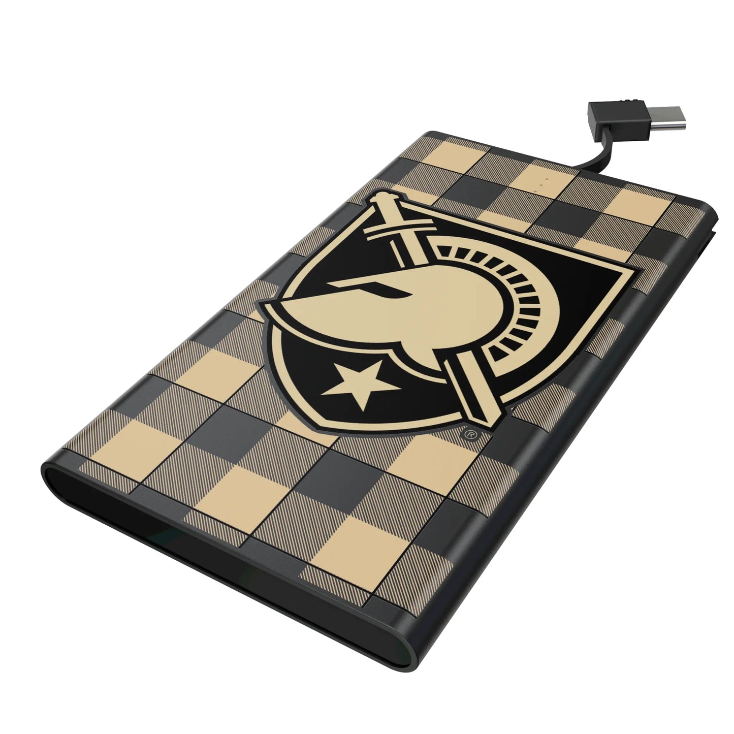 United States Military Academy Black Knights Plaid 5000mAh Flat Powerbank