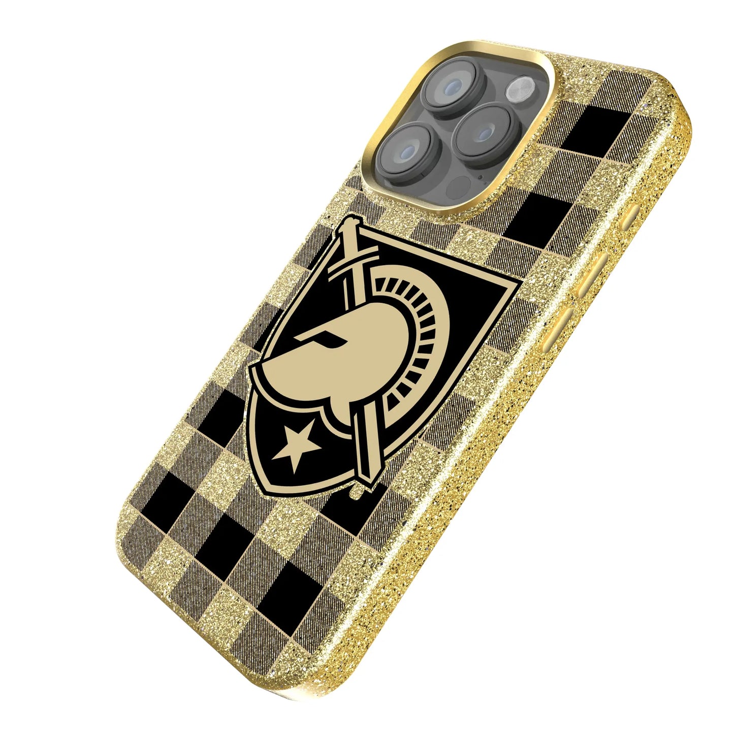United States Military Academy Black Knights Plaid Bling Phone Case for Apple iPhone