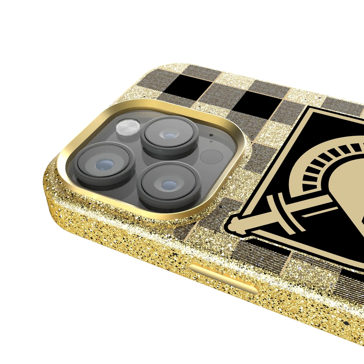 United States Military Academy Black Knights Plaid Bling Phone Case for Apple iPhone