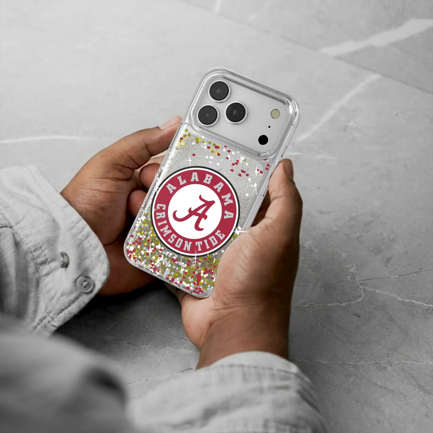 University of Alabama Crimson Tide Confetti Glitter Phone Case for Apple iPhone