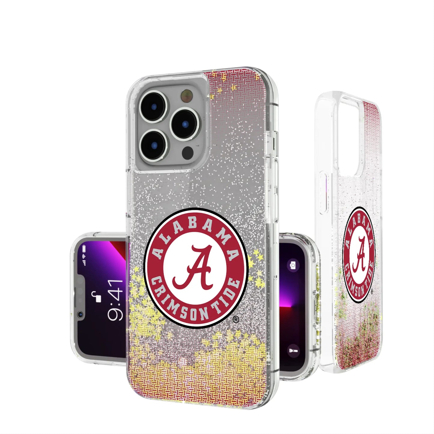 University of Alabama Crimson Tide Linen Glitter Phone Case for Apple iPhone