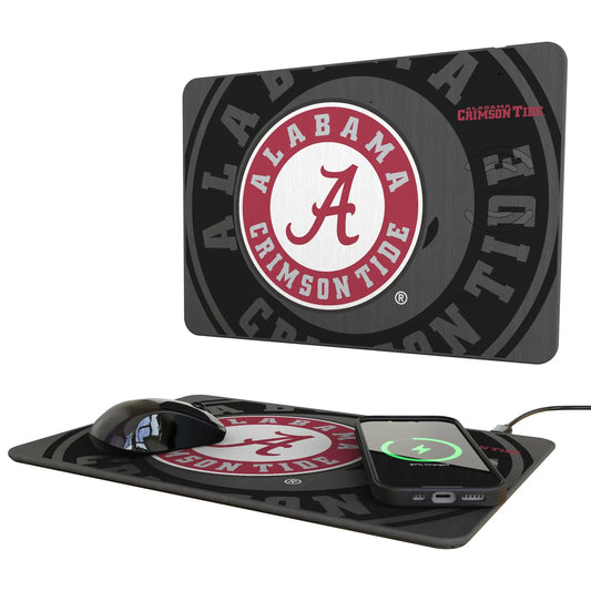 University of Alabama Crimson Tide Monocolor Tilt 15-Watt Wireless Charger and Mouse Pad