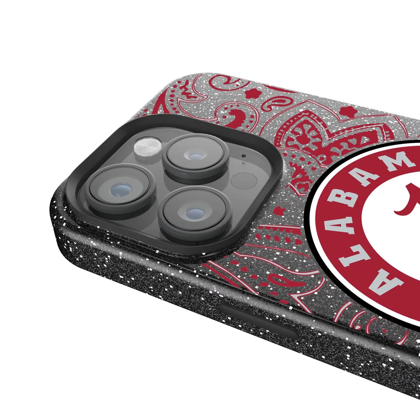 University of Alabama Crimson Tide Paisley Black Bling Phone Case for Apple iPhone