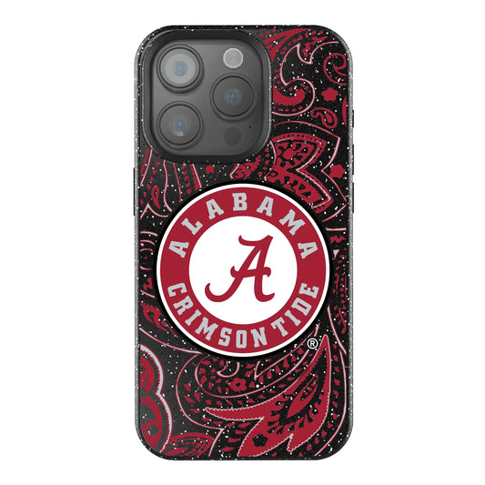 University of Alabama Crimson Tide Paisley Black Bling Phone Case for Apple iPhone