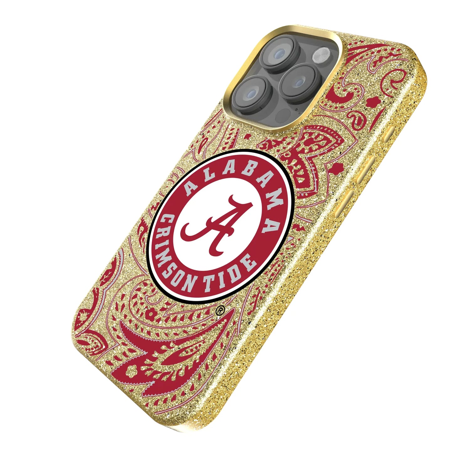 University of Alabama Crimson Tide Paisley Bling Phone Case for Apple iPhone