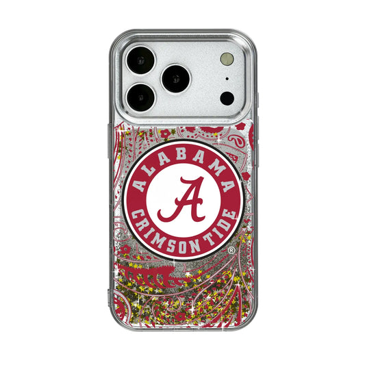 University of Alabama Crimson Tide Paisley Glitter Phone Case for Apple iPhone