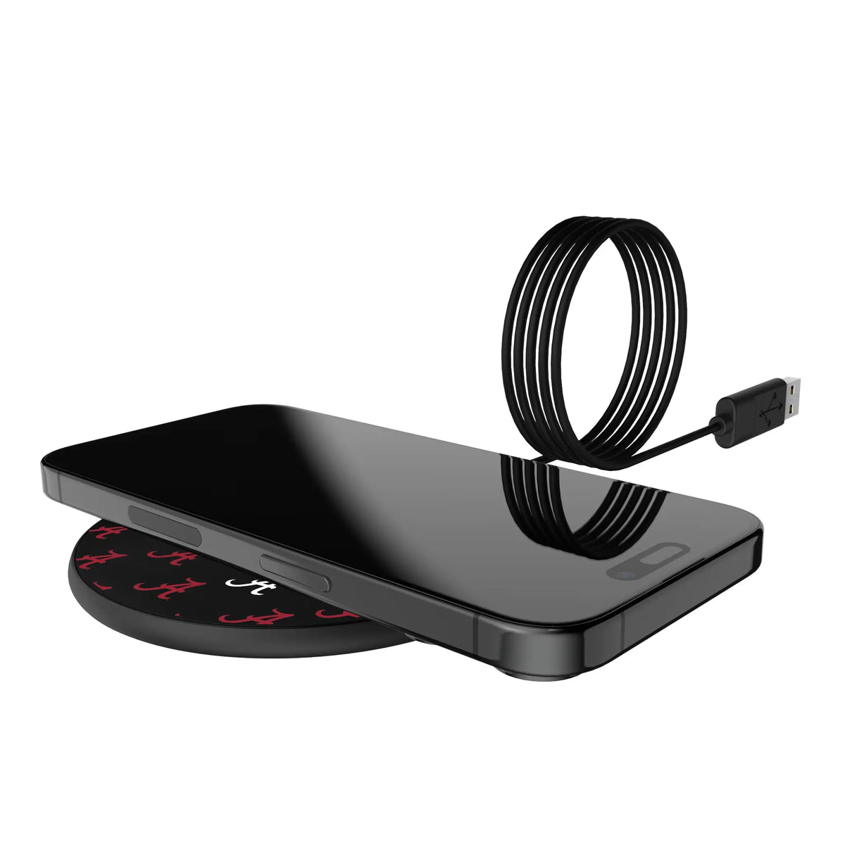 University of Alabama Crimson Tide Script A Fashion Pattern 15-Watt Wireless Charger