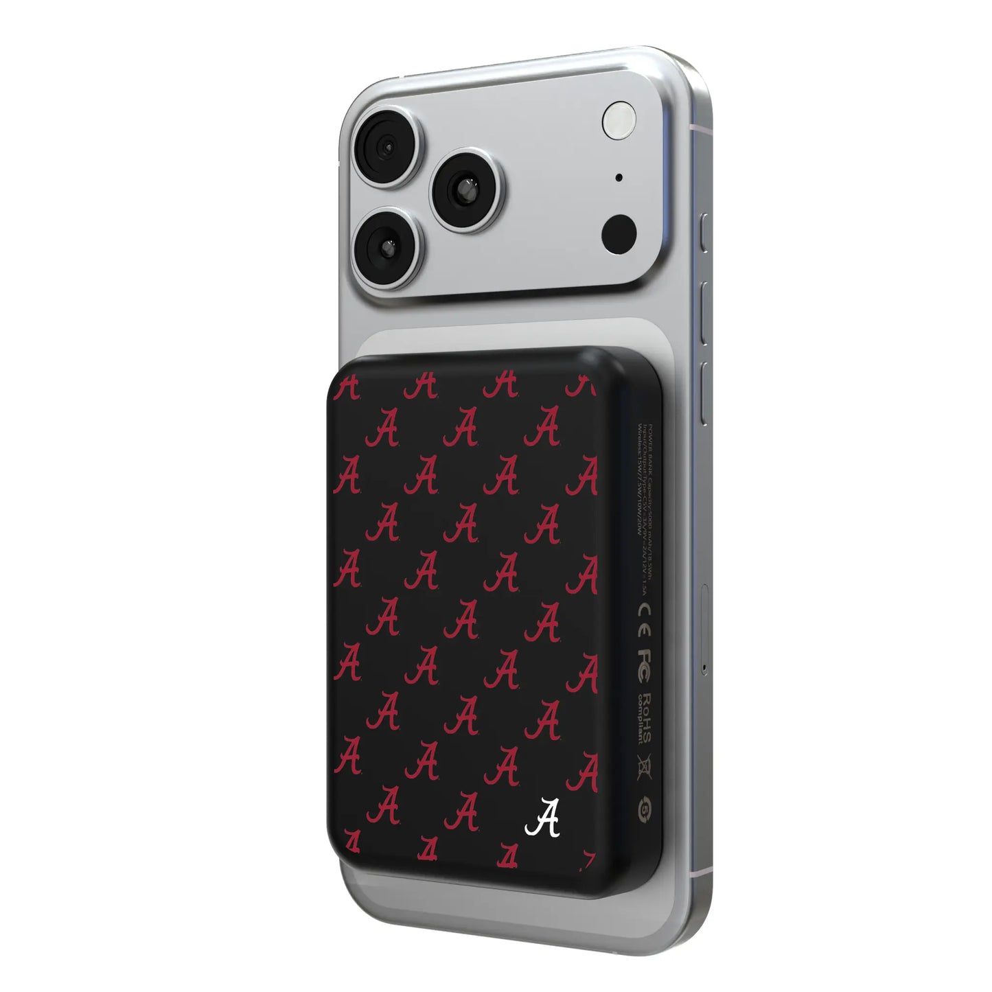 University of Alabama Crimson Tide Script A Fashion Pattern Wireless Mag Power Bank