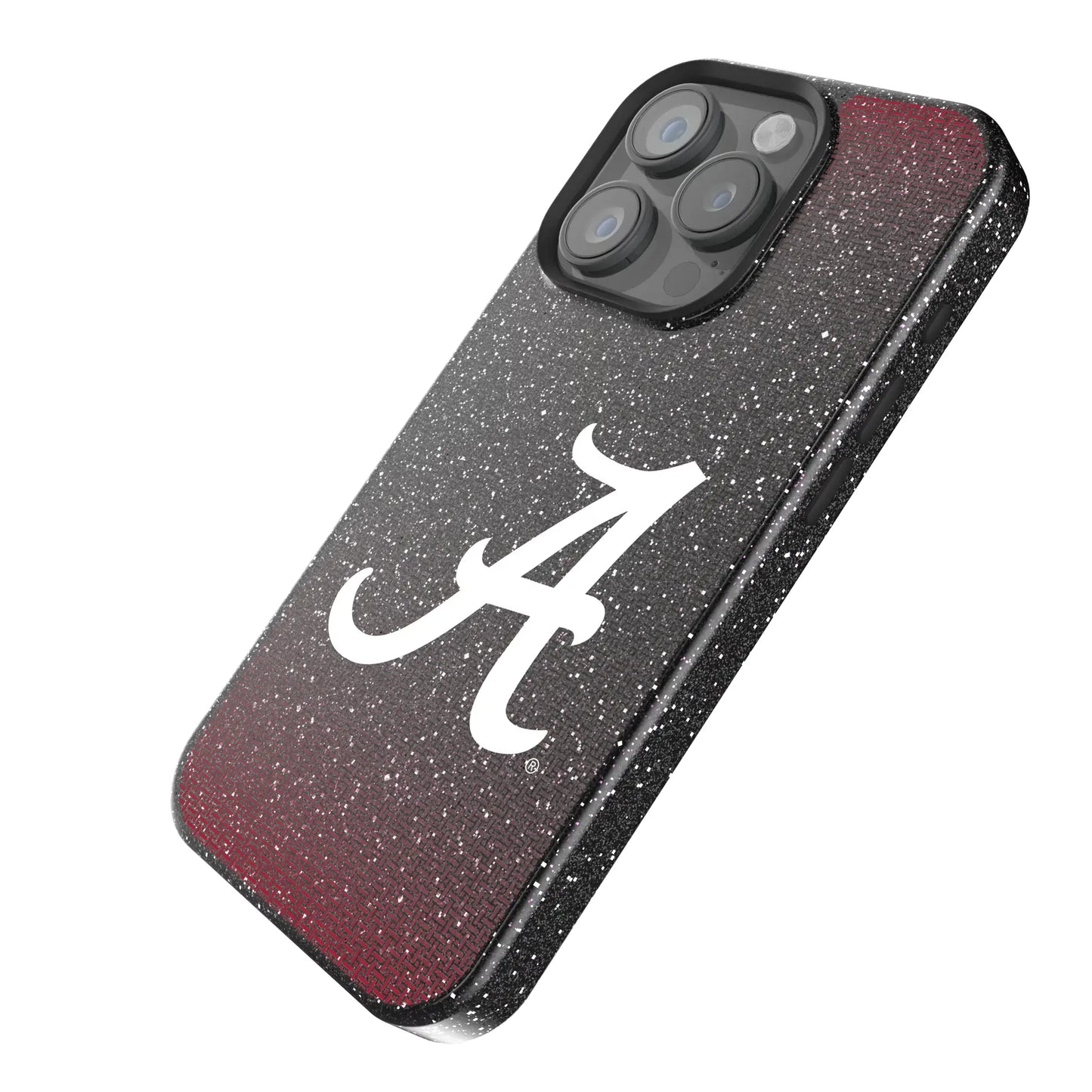 University of Alabama Crimson Tide Script A Linen Black Bling Phone Case for Apple iPhone