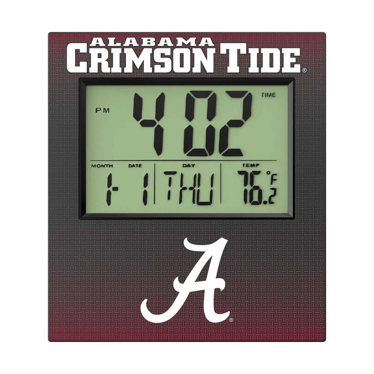 University of Alabama Crimson Tide Script A Linen Wall Clock
