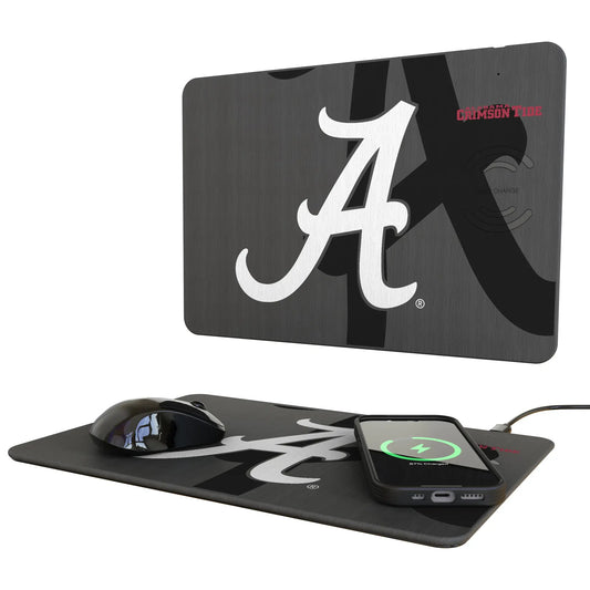 University of Alabama Crimson Tide Script A Monocolor Tilt 15-Watt Wireless Charger and Mouse Pad