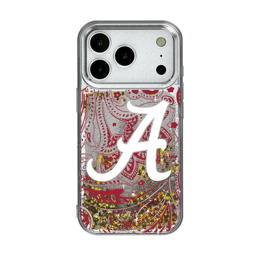University of Alabama Crimson Tide Script A Paisley Glitter Phone Case for Apple iPhone