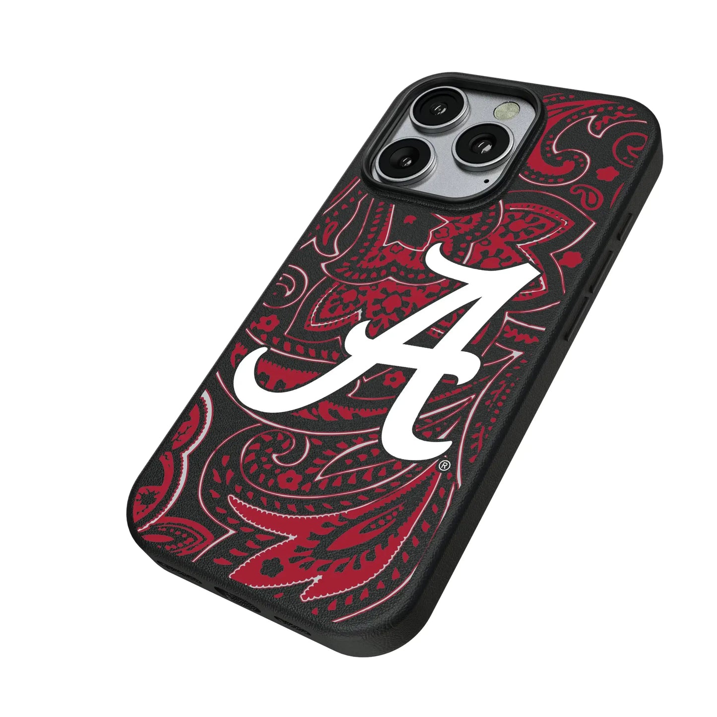 University of Alabama Crimson Tide Script A Paisley MagSafe Compatible Phone Case for Apple iPhone