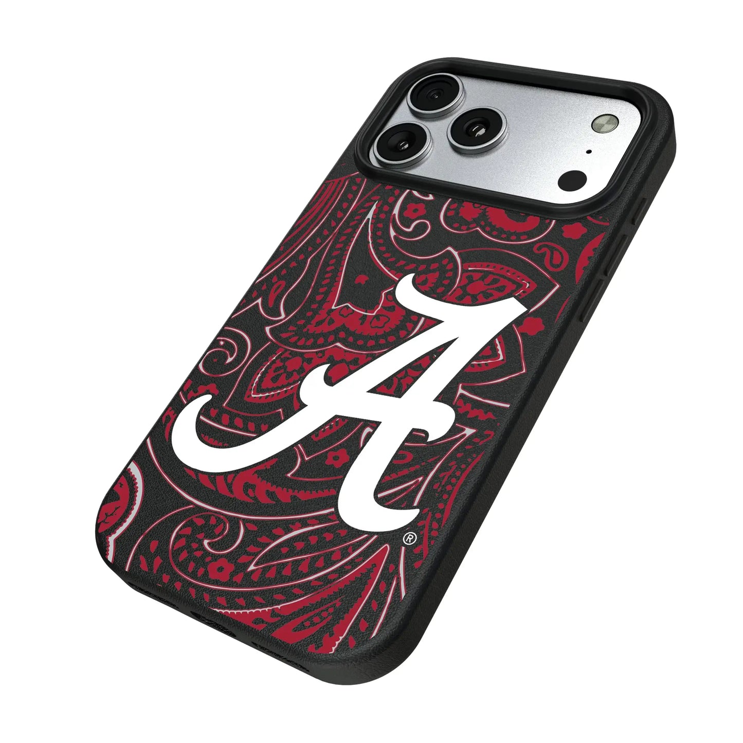 University of Alabama Crimson Tide Script A Paisley MagSafe Compatible Phone Case for Apple iPhone