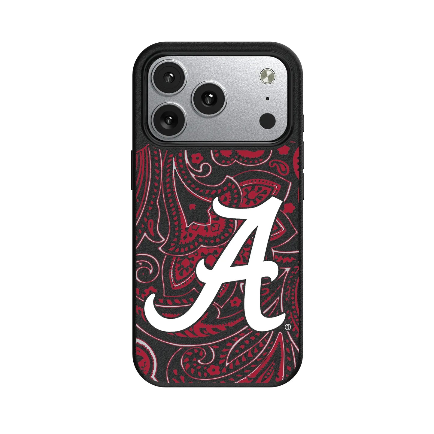 University of Alabama Crimson Tide Script A Paisley MagSafe Compatible Phone Case for Apple iPhone
