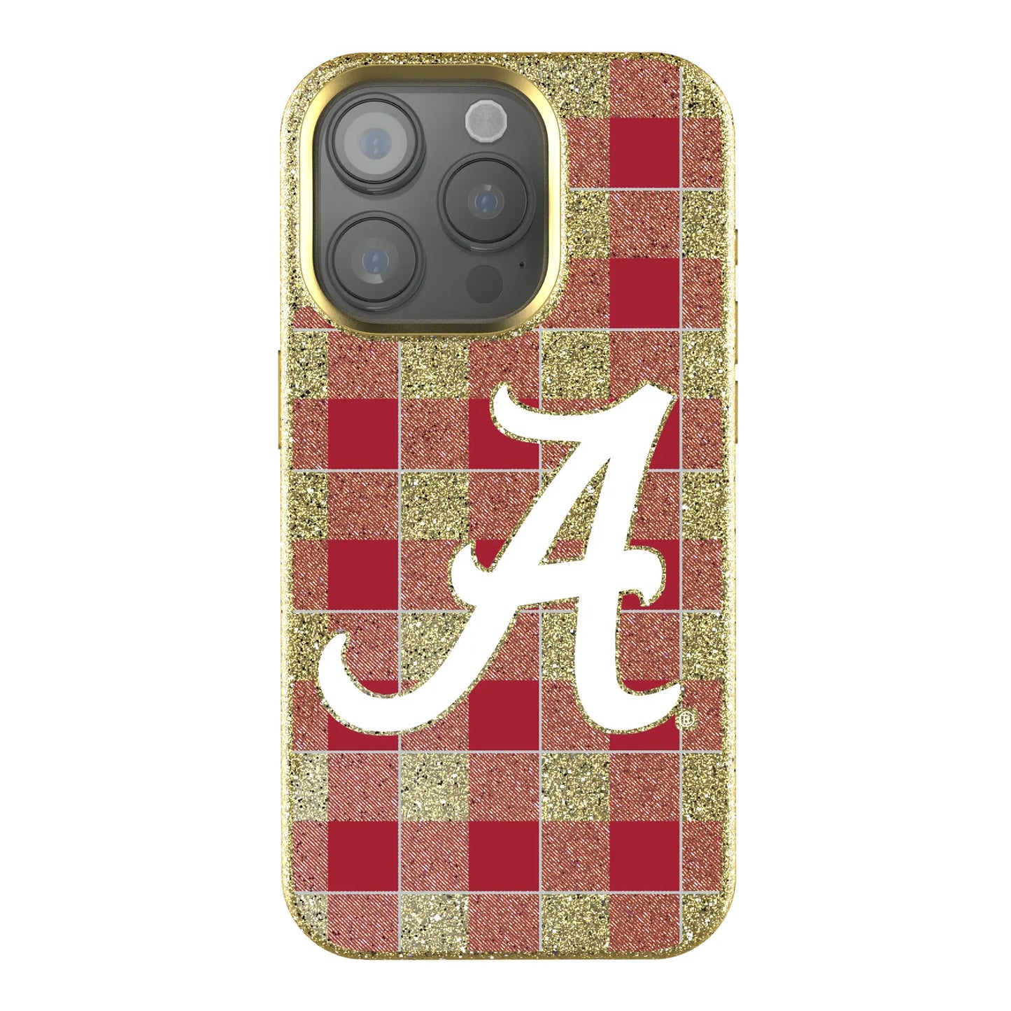 University of Alabama Crimson Tide Script A Plaid Bling Phone Case for Apple iPhone