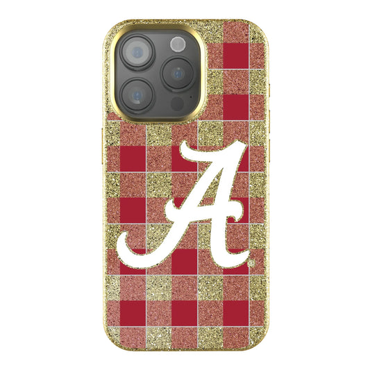 University of Alabama Crimson Tide Script A Plaid Bling Phone Case for Apple iPhone