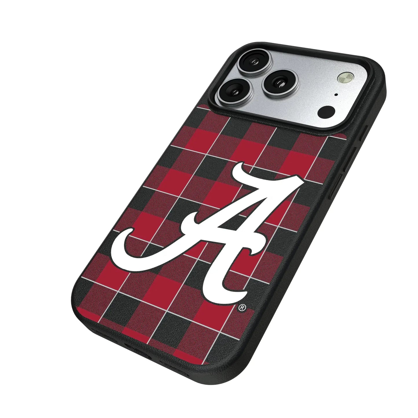 University of Alabama Crimson Tide Script A Plaid MagSafe Compatible Phone Case for Apple iPhone