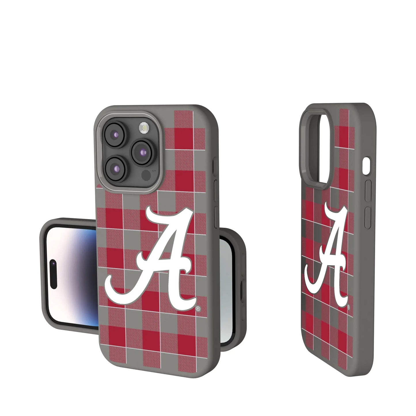University of Alabama Crimson Tide Script A Plaid Soft Touch Phone Case for Apple iPhone