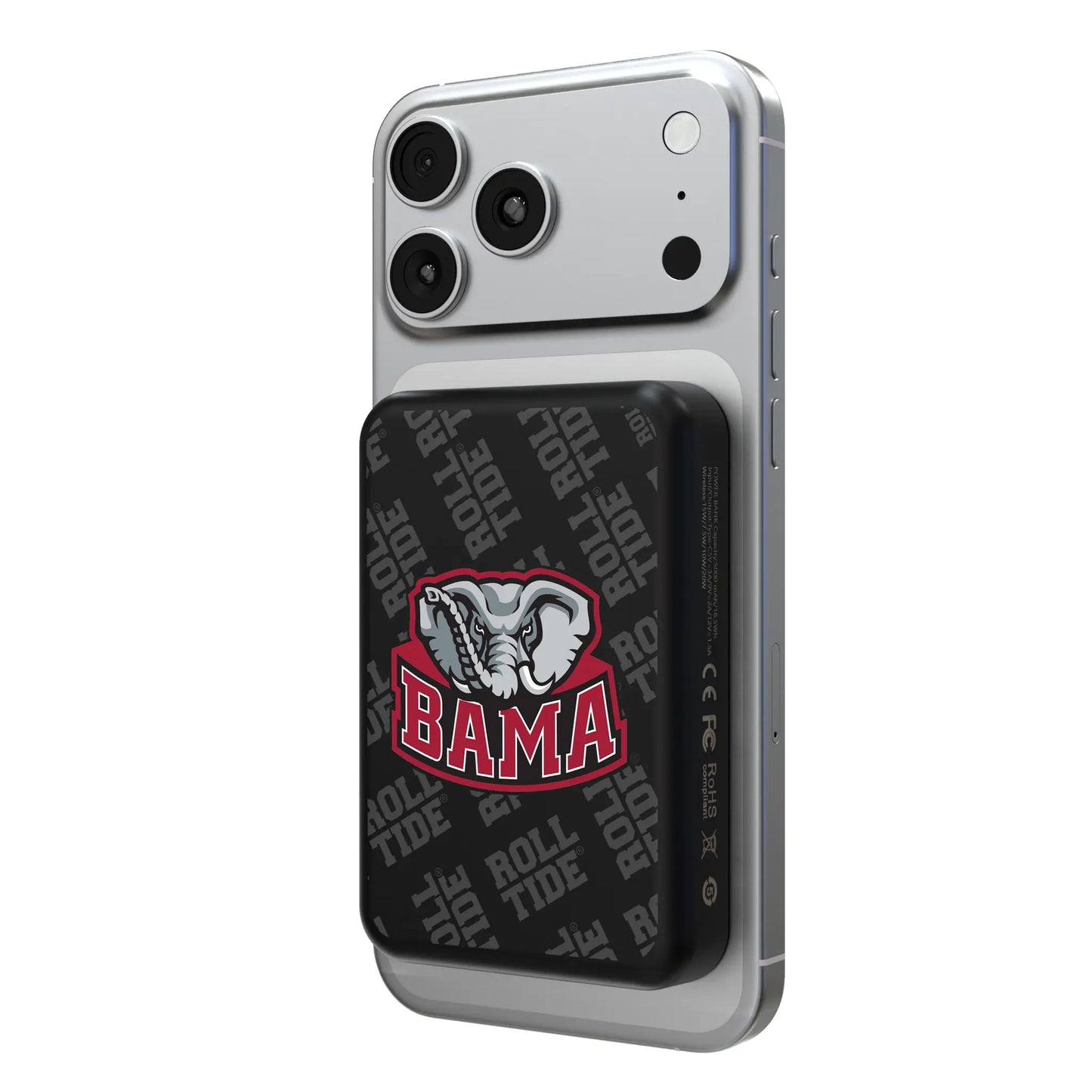 University of Alabama Crimson Tide Script A Quadtile Wireless Mag Power Bank