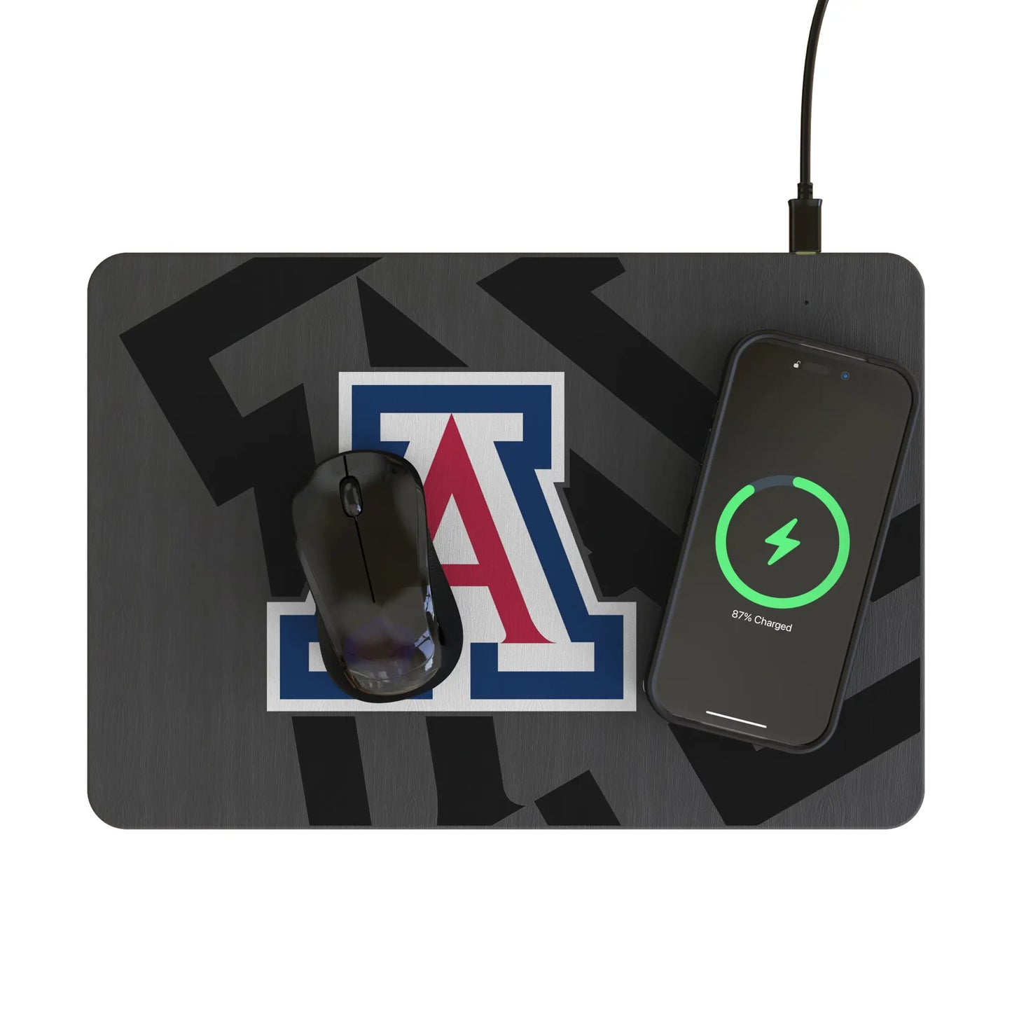 University of Arizona Wildcats Monocolor Tilt 15-Watt Wireless Charger and Mouse Pad