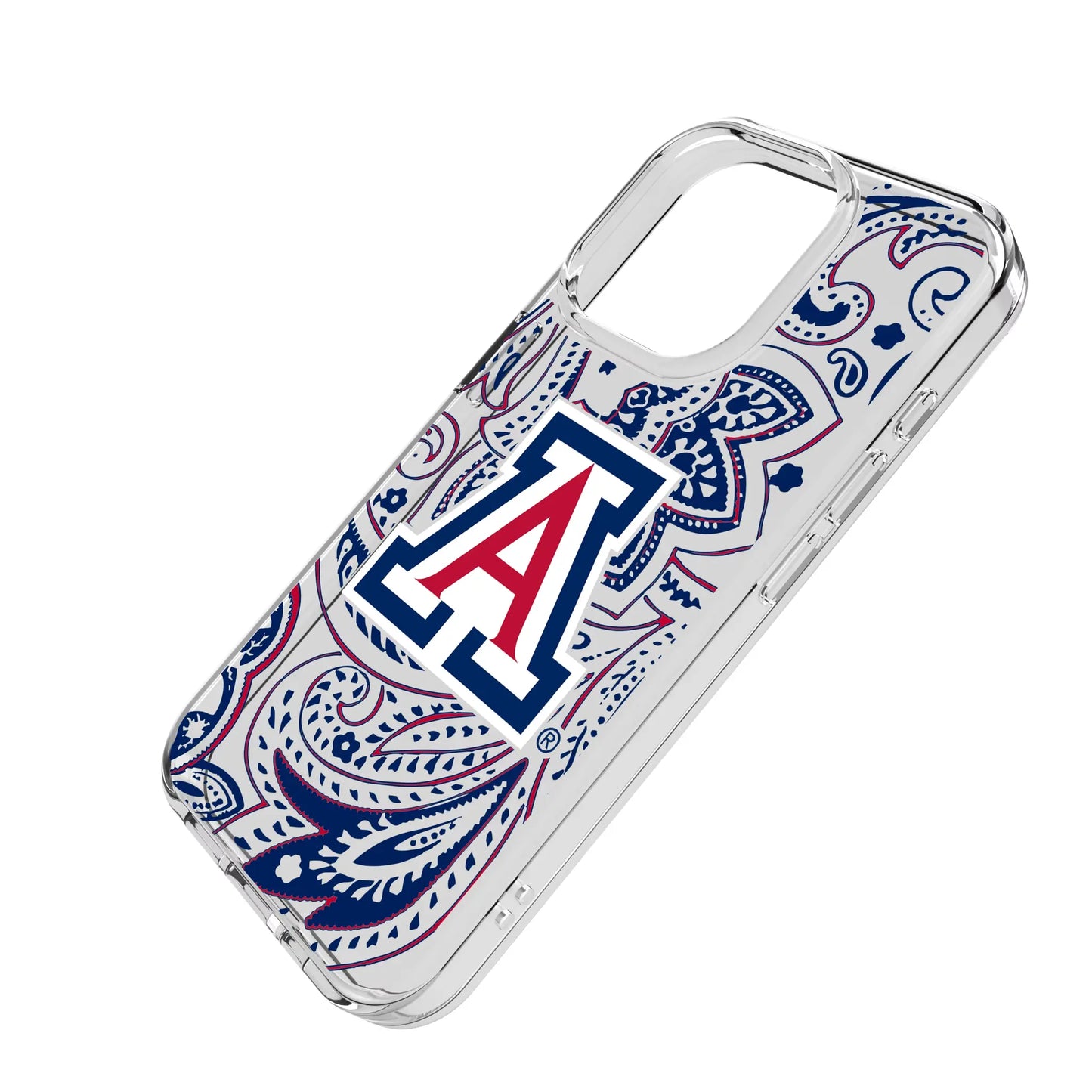 University of Arizona Wildcats Paisley Clear Phone Case for Apple iPhone