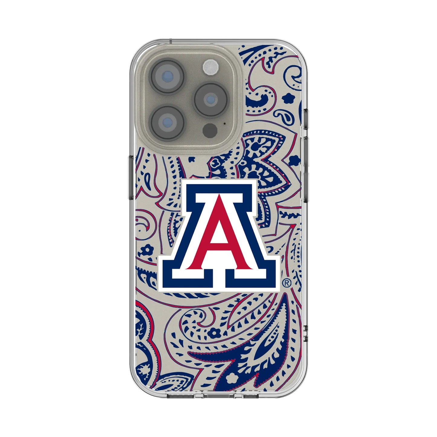 University of Arizona Wildcats Paisley Clear Phone Case for Apple iPhone