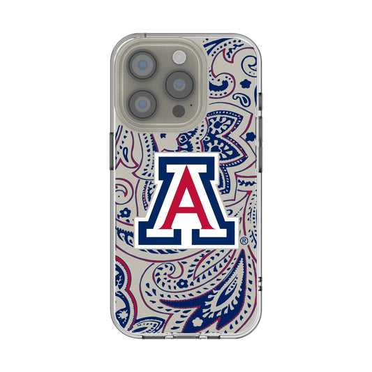 University of Arizona Wildcats Paisley Clear Phone Case for Apple iPhone