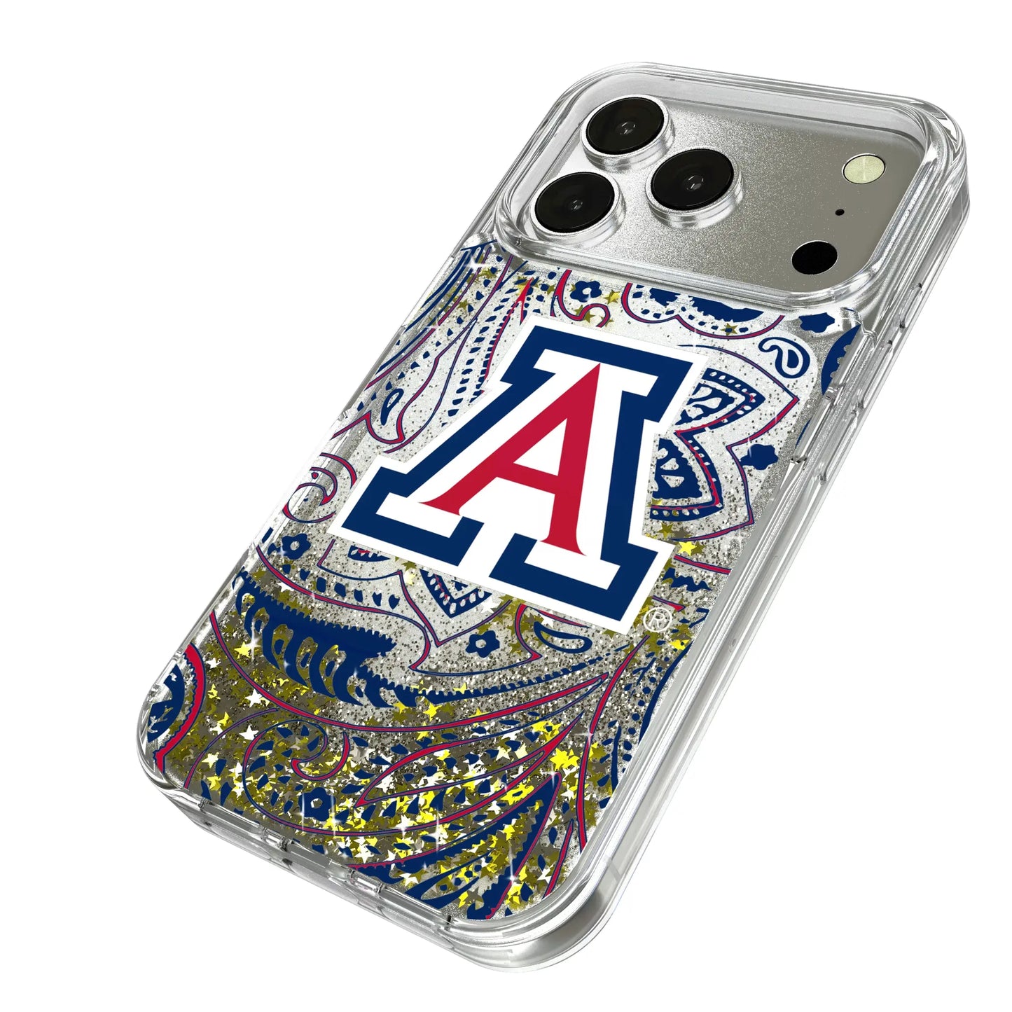 University of Arizona Wildcats Paisley Glitter Phone Case for Apple iPhone