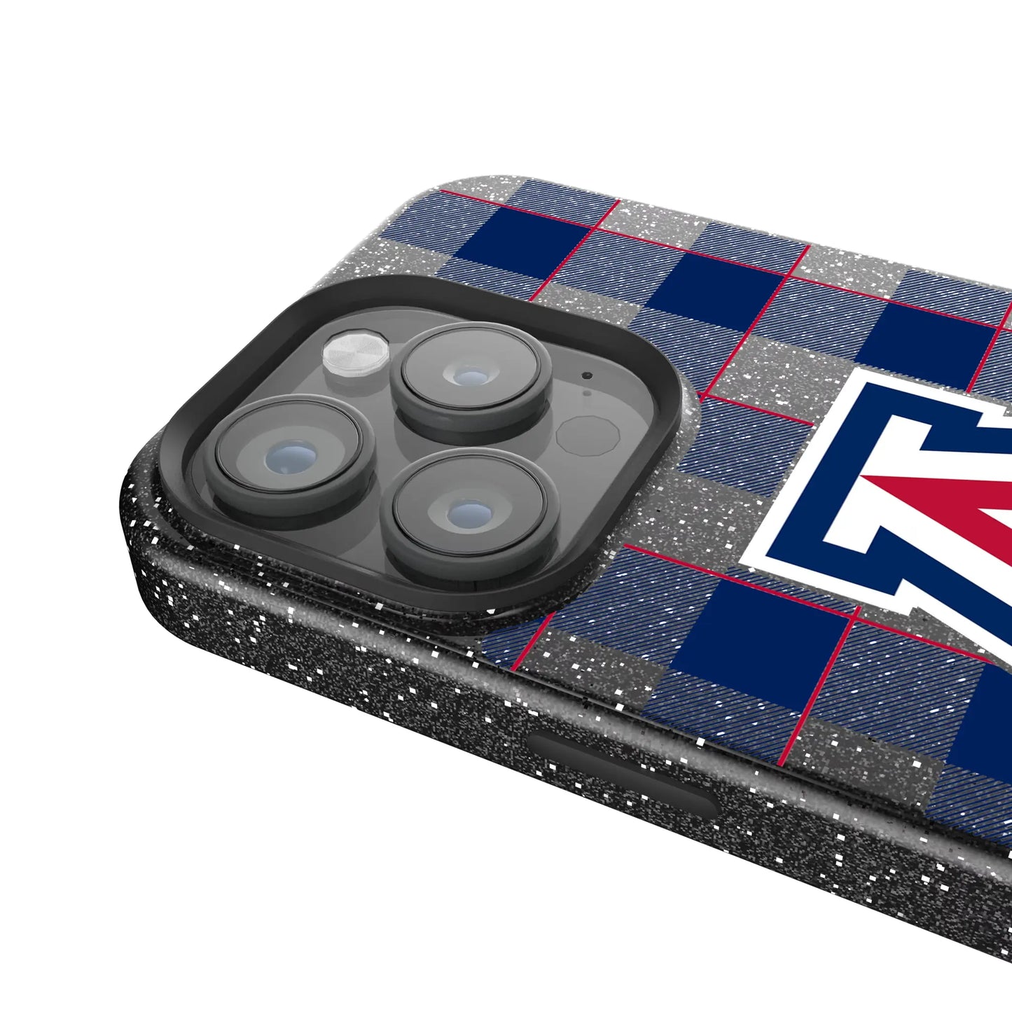 University of Arizona Wildcats Plaid Black Bling Phone Case for Apple iPhone
