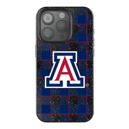 University of Arizona Wildcats Plaid Black Bling Phone Case for Apple iPhone