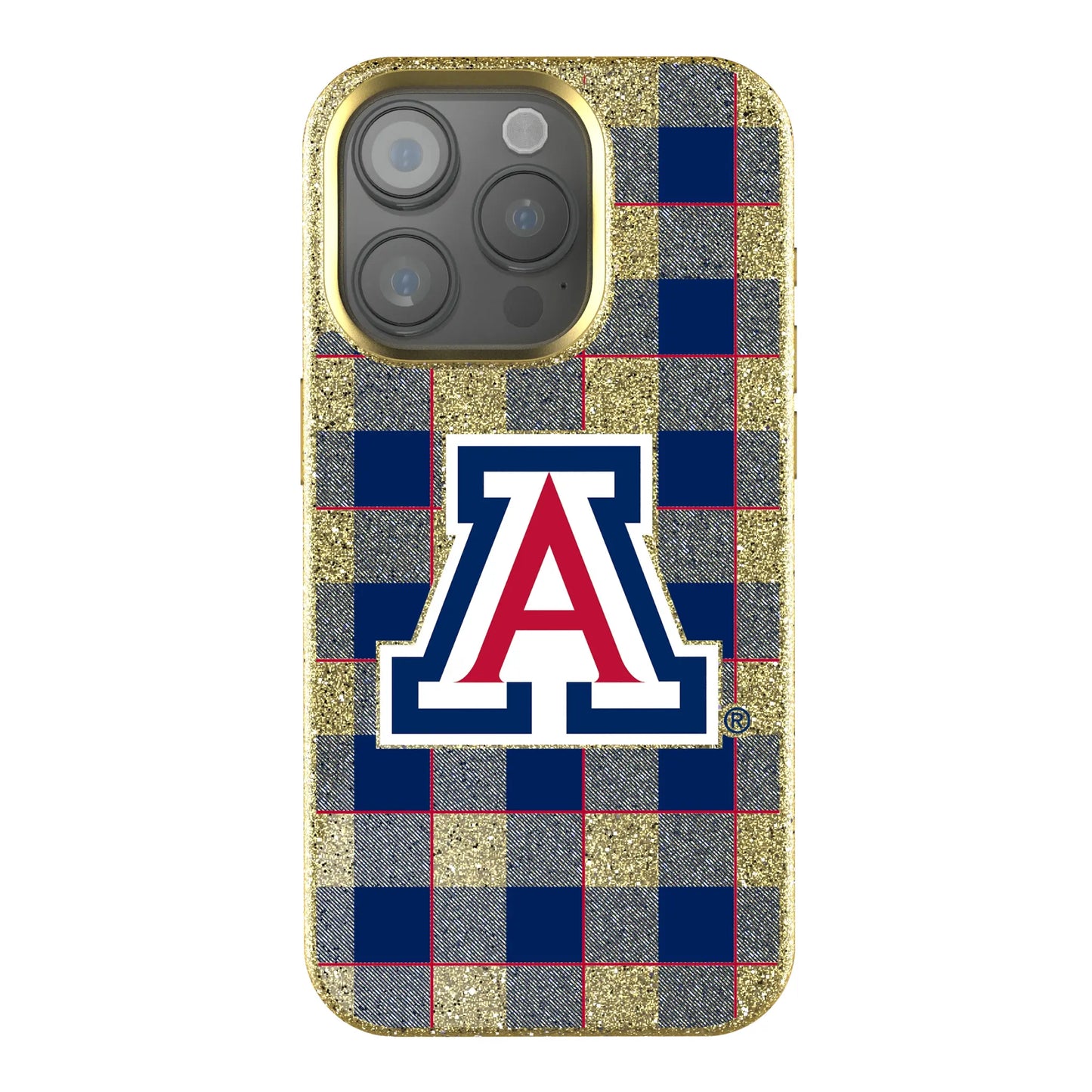 University of Arizona Wildcats Plaid Bling Phone Case for Apple iPhone